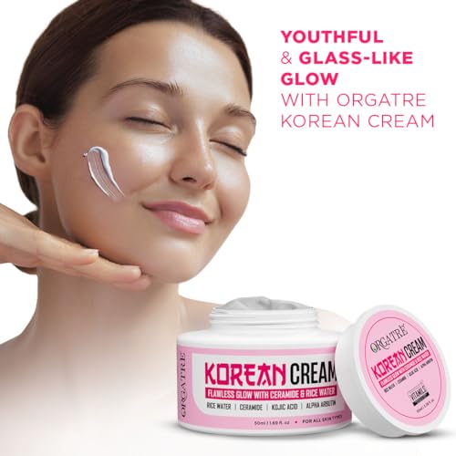 Image of Orgatre Korean Cream for Glowing Skin Whitening Pigmentation | Rice Water & Ceramide - 50ml