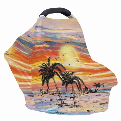 Image of Hummingbird Car Seat Canopy for Baby Girls, Cute Nursing Cover Elastic Breastfeeding Cover Soft Car Infant Seat Cover