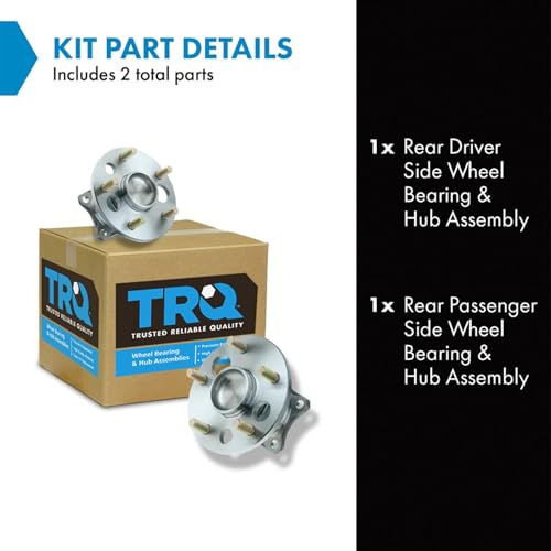 Image of TRQ Rear Wheel Bearing and Hub Assembly Set 2 Piece Compatible with 99-01 Toyota Camry Without ABS 97-98 93-96 99-03 Solara Without 95-96 Avalon 1992
