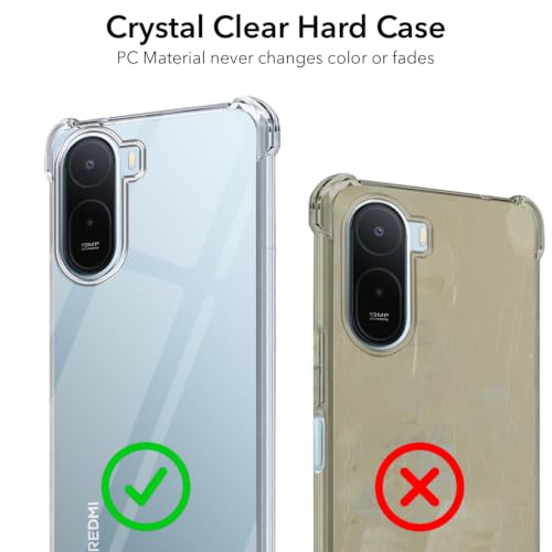 Image of Jkobi Shockproof Crystal-Clear Back Cover for Redmi A7 Pro 4G|5G (Anti Yellow Case | Drop & Camera Protection | Hard Polycarbonate)