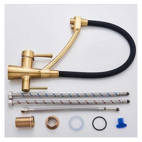 Robinet de cuisine or brossé mitigeur rotatif luxe - 4