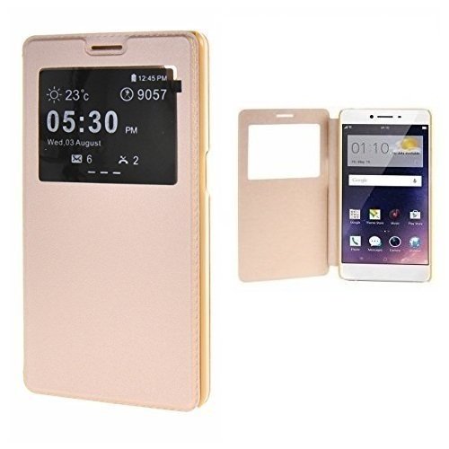Craftech Premium Window Flip Cover Case for Mi A1 - Gold