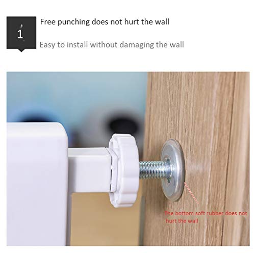 Barrière escalier chien sans perçage avec coupelles de protection murale intégrées - 4