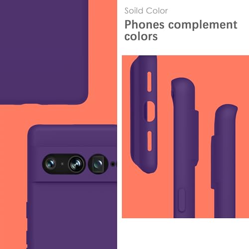 Image of YATWIN Silicone Back Case for Google Pixel 7 Pro, Soft-Touch Phone Back Cover for Google Pixel 7 Pro - Purple