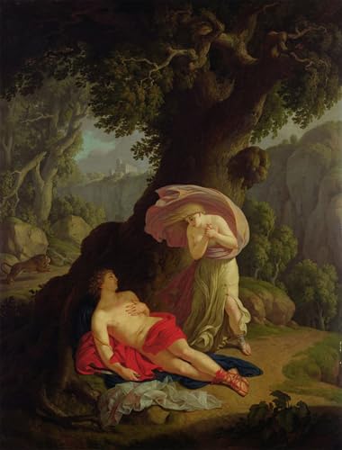 Affiche Pyrame et Thisbé par Johann August Nahl Peinture Toile 60x90cm
