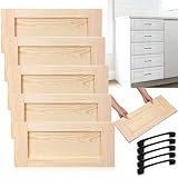 Sintuff 5 Pcs Unfinished Wood Cabinet Drawer Front Replacement, Solid Wood Drawer Front for Kitchen Cabinets, Bathroom Vanities, Closets, Ready to Paint or Stain(18 x 8 Inches)