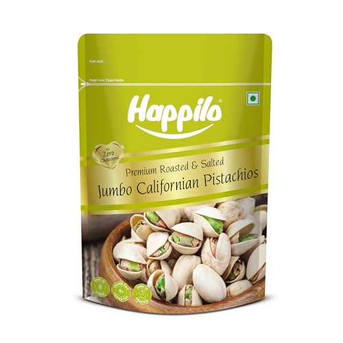 Happilo Premium Californian Roasted & Salted Pistachios Value Pack Pouch, 500 g