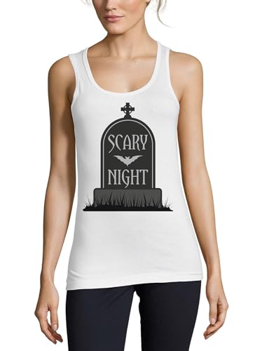 Débardeur Halloween femme coton blanc fini les déguisements inconfortables Scary Night