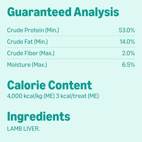 Image of Amazon Basics Freeze-Dried Raw Single Ingredient Dog Treats, Lamb Liver, High Protein, Healthy Training Treats or Meal Topper for all Dogs, Grain-Free, 3.3oz (Previously Wag)