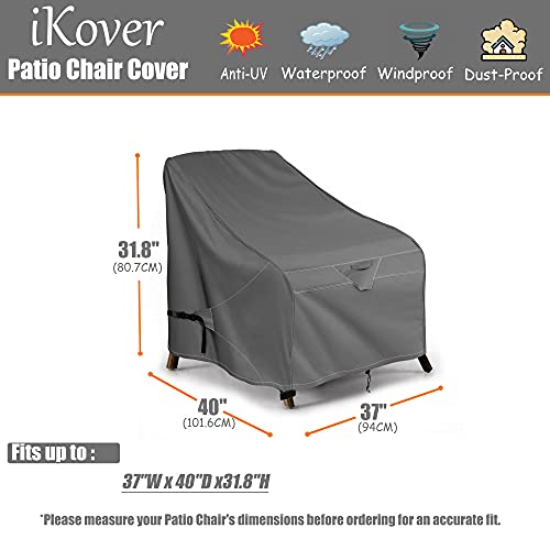 Patio Chair Covers 37" W X 40" D X 32" H,Lounge Deep Seat Cover,Heavy Duty And Waterproof Outdoor Lawn Patio Furniture Covers,Provide A Great Fit And All Weather Protection,Grey #TOP1