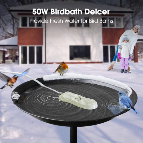 Superelief Bird Bath Heater 50W Made Of Die Cast Aluminum With Thermostatically Controlled Waterproof For Outdoor In Winter At Lawn Patio Backyard Garden Decoration Birding #TOP1