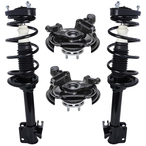 Image of Detroit Axle - Rear Steering Knuckles & Wheel Hub Bearings Struts w /Coil Spring Replacement for 2003-2005 Subaru Forester - 4pc Set