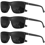 KALIYADI Polarized Sunglasses for Men and Women, Mens Sun Glasses with UV Protection for Driving Fishing Golf (3 Packs)