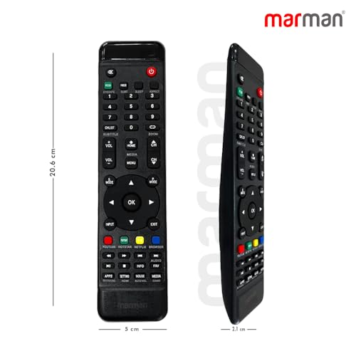 Image of marman Compatible with Intex TV Remote Control Original Model SH3204 SH4004 Suitable for LED LCD Tv Non Voice Command - Match Exactly with Existing Remote Key by Key for Better Performance