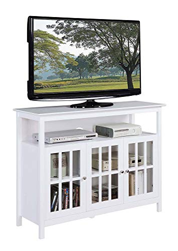 Convenience Concepts Big Sur Deluxe TV Stand with Storage Cabinets and Shelf for TVs up to 55 Inches, White - Image 3