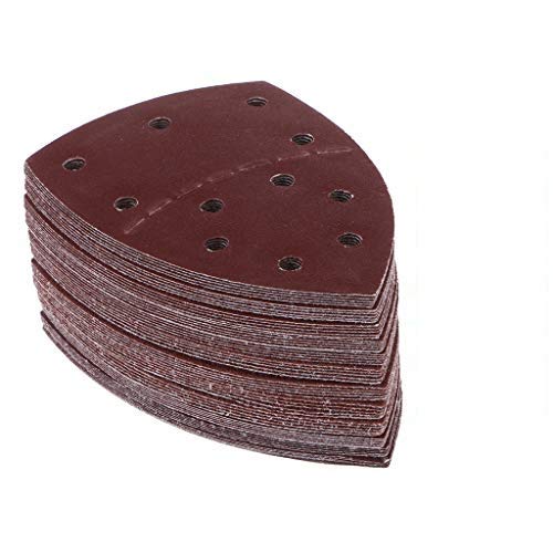 Misright Sandpaper 11-Hole 40/60/80/120/180/240 Grit Dustless Hook-and-Loop Sanding Disc Sander Paper, Pack of 60