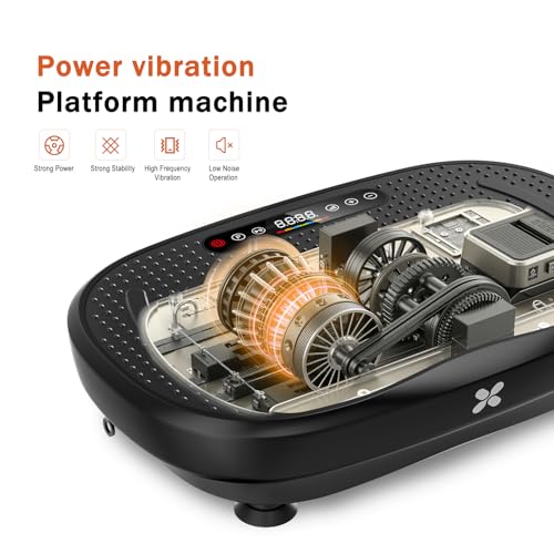 Vibration Plate Exercise Machine, Vibrating Plate for Lymphatic Drainage, Shake Plate Whole Body Waver Vibration Plate Platform, Fitness Equipment for Weight Loss Fat Burner Gifts for Women Men, Black