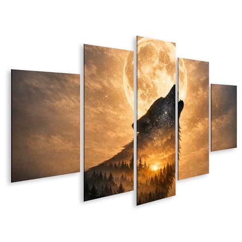 Tableau loup hurlant islandburner pour habiller un grand mur vide