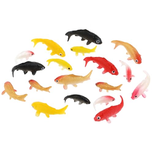 20pcs Fake Koi Fish Figurines Mini Fish Cute Miniature Fake Fish, Mini Goldfish Figurines, Mix...