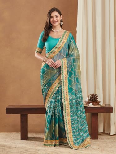 Image of Women's Banarasi Silk With Jacquard Print Saree With Blouse