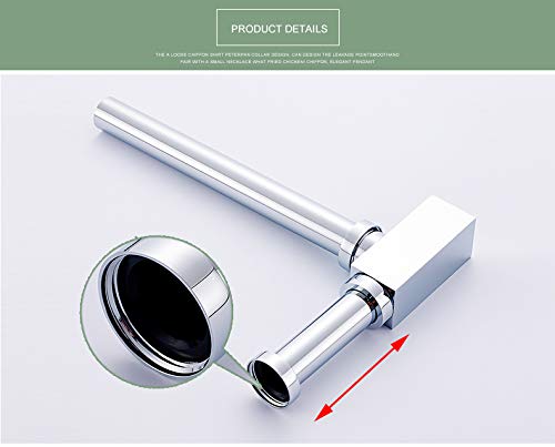 Aquieen Premium Bottle Trap with 300mm Long Bottle Trap Pipe with Wall Flange (Chrome) (Bottle Trap Kubix) 4