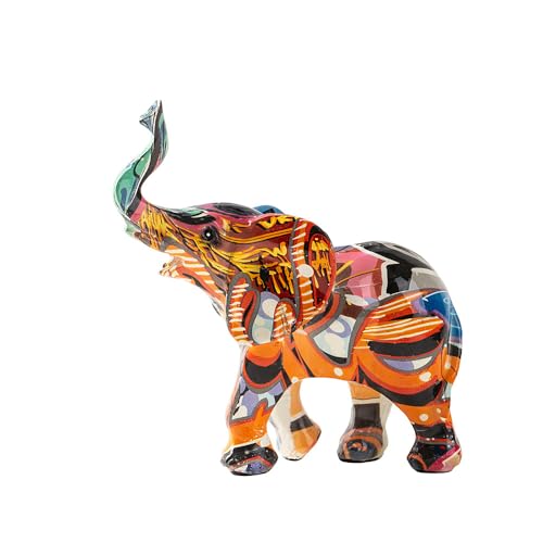 Figurine d'éléphant graffiti coloré statue design multicolore - 2