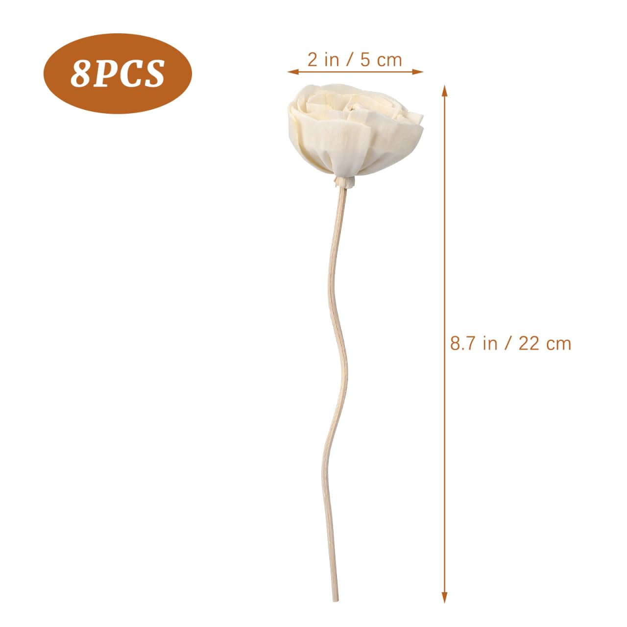 Angoily - Difusor de 8 Varillas de Madera Rosa con Flor de ratán Esencial Aroma de Aceite difusor para el hogar
