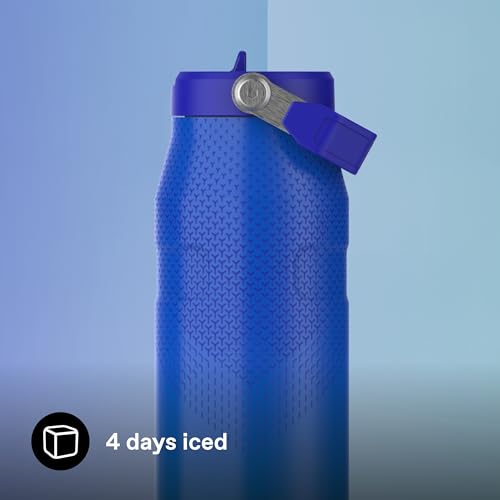 Image of Stanley 1913 Flip Straw Sports Water Bottle 1.06L - Pacific Hypergrip | 15 Hours Cold - 4 Days Iced - BPA-Free - Leak Resistant - Dishwasher Safe - Fits Cup Holder