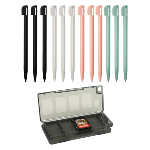 Lápiz capacitivo para Nintendo 3DS, 12 unidades, lápiz táctil para Nintendo DS Lite/DS/3DS/MP5, lápiz capacitivo para pantalla táctil, lápiz táctil de plástico de alta precisión con caja (5 colores)