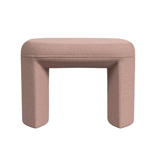 Image of HomePop 24 inch Quinn Modern Ottoman - Pink Boucle