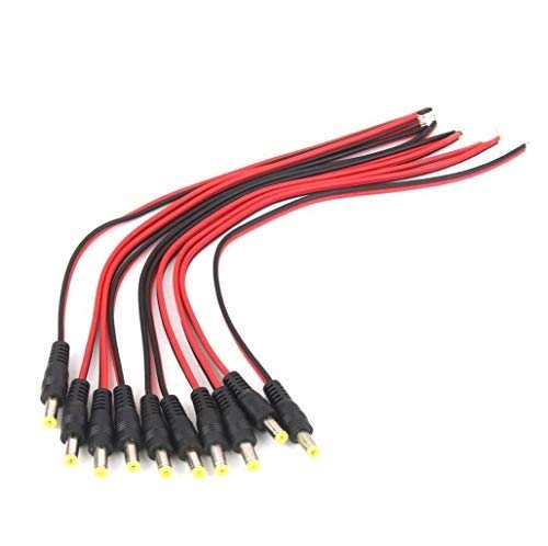 River Fox 10pcs 12V DC Power Pigtail Male 5.5 * 2.1mm Cable Plug Wire for CCTV Security-image-7