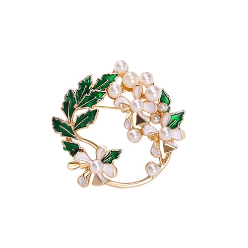 Image of Rhinestone Flower Brooch 18K Gold Plated Flower Floral Brooch Elegant Pearl Lapel Pin Costume Jewelry Thanksgiving Day Birthday Wedding Gifts for Mom Wife