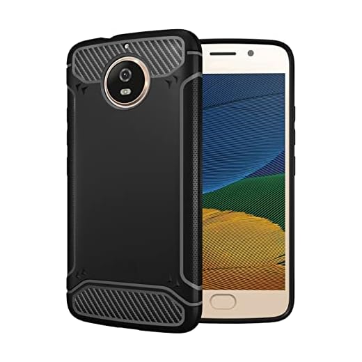 TUDIA Moto G5S Funda, Ultra Delgado Fibra de Carbon TAMM TPU Caso de Parachoques de protección Funda Carcasas para Motorola Moto G5S (Negro)