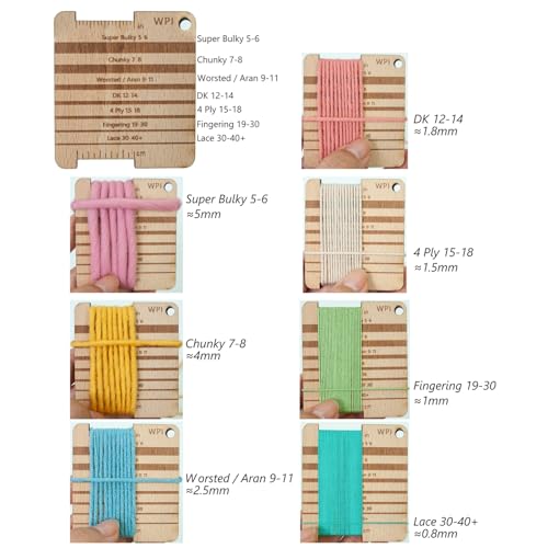 Hsioluted Holz-Strickset – Stricklehre, Garnmaß, Lineal & Handkardierer – Bild 6