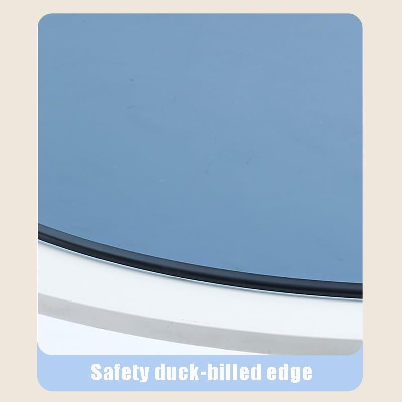 Round Tempered Glass Table Top 20" 25" 30" Gray-Blue Glass Replacement Top, Radius Corners Tabletop for Coffee Tables/Dining Tables(380mm(15in))