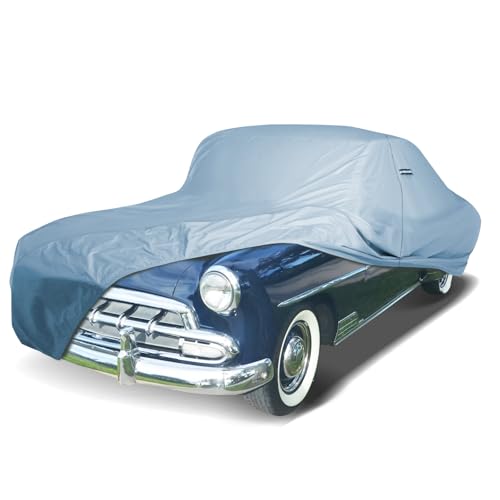 Image of iCarCover Premium Car Cover for 1940-1952 Chevy Deluxe 2-Door Coupe, 4-Door Sedan Heavy Duty Waterproof All-Weather Automobiles Custom Fit Indoor Outdoor UV Snow Protection Covers with Straps and Bag