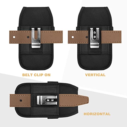 Cell Phone Holster With Magnetic Cover. Belt Clip Pouch For Iphone 14 Plus, Iphone 14 Pro Max, 13 Pro Max, 12 Pro Max, 11 Pro Max With Phone Case Installed. Zipper Storage And Credit Card Pocket. #TOP7