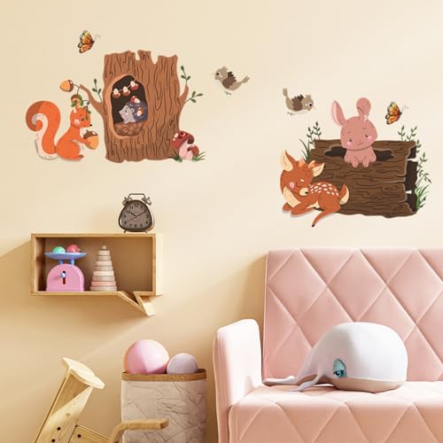 Vinilos decorativos de animales adorables para pared miniatura 4