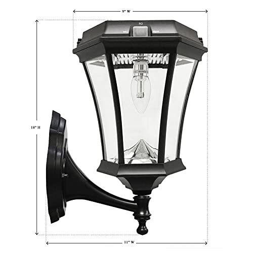 Gama Sonic Solar Outdoor Post Light, Victorian Bulb, White Aluminum, 1-Light With 3 Mounting Options, 3-Inch Fitter For Lamp Posts, Flat Mount For Column Lights And Wall Sconce Mount (94B033) #TOP7