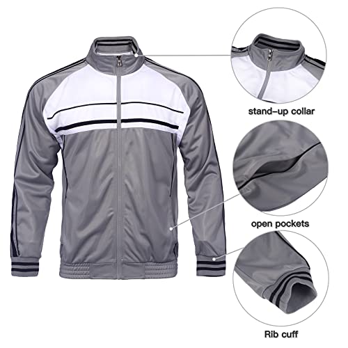 Men's Tracksuits 2 Piece Sweatsuits for Men Set Casual Athletic Jogging Warm Full Zip Sweat Suits with Pockets4