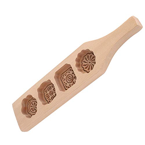 TOPINCN Forma do ciastek księżycowych, święta w połowie jesieni, drewniana forma do ciasta, fasola, mung, narzędzia do pieczenia skórki lodowej (#1)