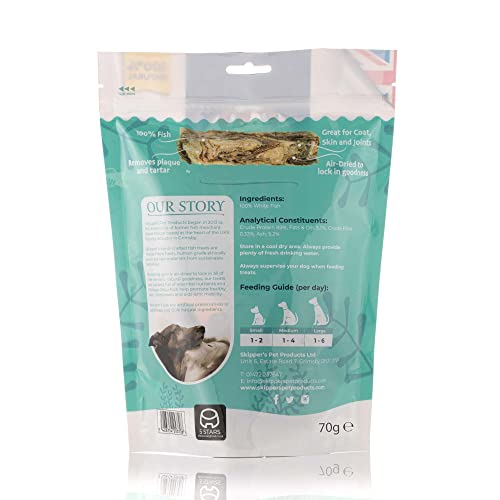 SKIPPER'S Fish Skin Jerky Fingers, Gently Air Dried, Good for Teeth & Digestion, Remove Plaque & Tartar - Image 2