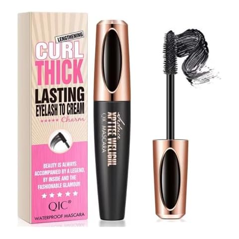 4D Silk Fiber Lash Mascara, Waterproof, Longer & Thicker Lashes,No Clumping, No Smudging,Voluminous Eyelashes,Natural Smudge-Proof, Adds Length,Hypoallergenic Formula, Black(1pcs) Cover