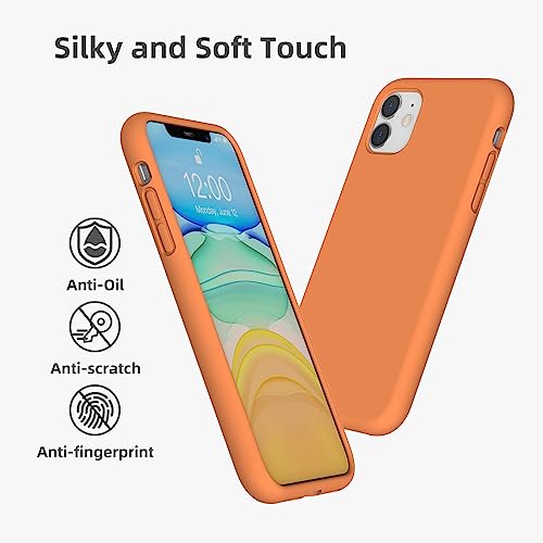 Coque iPhone 11 en silicone liquide orange avec doublure microfibre - 6