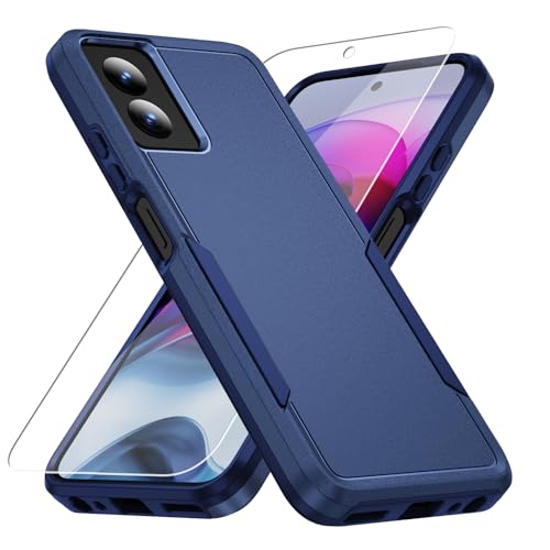 Warsia for Moto G Power 5G 2024 Case,with Screen Protector[Military Grade Drop Tested] Heavy-Duty Tough Rugged Shockproof Protective Case for Motorola G Power 5G 2024 6.7 inch, Blue