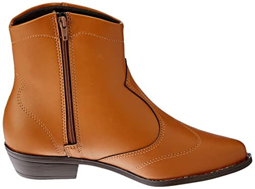 Bota Beira Rio Estilo Cowboy Napa Berlim Salto Baixo,Caramelo, 36
