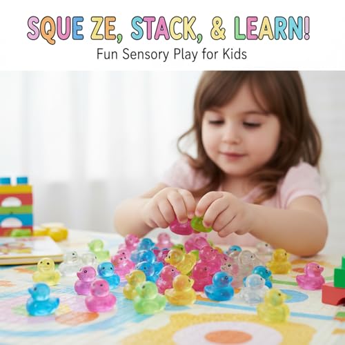 Image of Mini Duck Sensory Toys 24 Pack Fidget Toys for Kids, Treasure Box Toys Fidgets for Classroom, Sensory Toys for Kids with Autism, Easter Gift