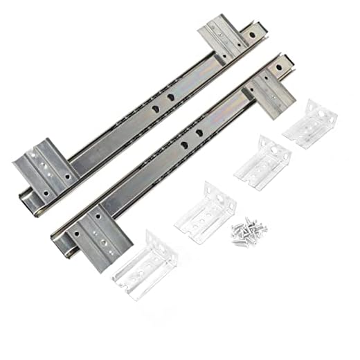 2St Tangentbordslåda Diabilder Tillbehör förtjockad Kallvalsade Stål Dator Skrivbord Tangentbord Slide Bracket Boll Guide 1 Par(Vit)