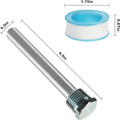 Image of RV Water Heater Magnesium Anode Rod 2Pack, 4.5 inch x 1 /2 inch NPT, Compatible with Atwood Dometic 11553, Fits RV, Camper and Trailer Water Heaters