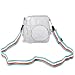 SAIKA Glitter Crystal Case for Fujifilm Instax Mini 9/8/8+ Instant Film Camera with Cute Adjustable Strap - Transparent